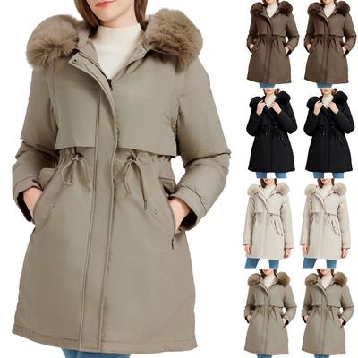 Женская однотонная куртка с капюшоном, хлопковая куртка