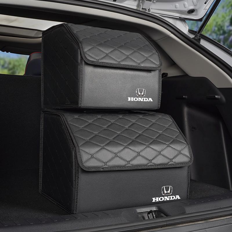 CLSGX1 Leather Suitcase Car Trunk Organizer Box Foldable Storage Bin For Honda Civic Fit Jazz Accord Pilot CRV Odyssey Passport City