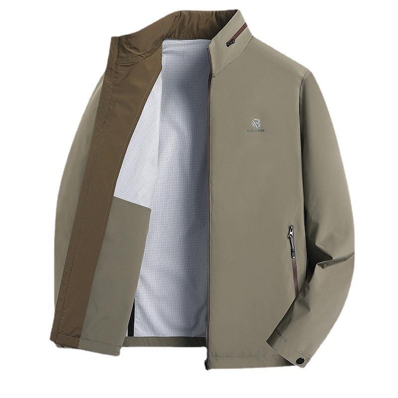 Spring Jacket Jacket Business Spring and Autumn Middle-aged Dad Casual Jacket Men's Stand Collar