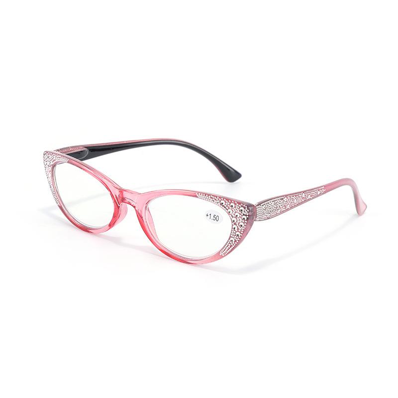 Модные роскошные женские и мужские очки для чтения «кошачий глаз» с бриллиантами, винтажные очки «кошачий глаз» в стиле ретро, ​​прозрачные линзы, женские очки, сверхлегкие диоптрии от +0,75 до +4,0