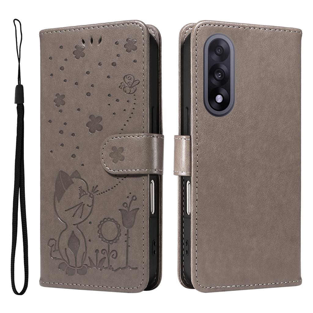 For OnePlus Nord 5 5G/OnePlus Ace 5 Ultra 5G Leather Wallet Case Cat Bee Pattern Phone Cover Stand