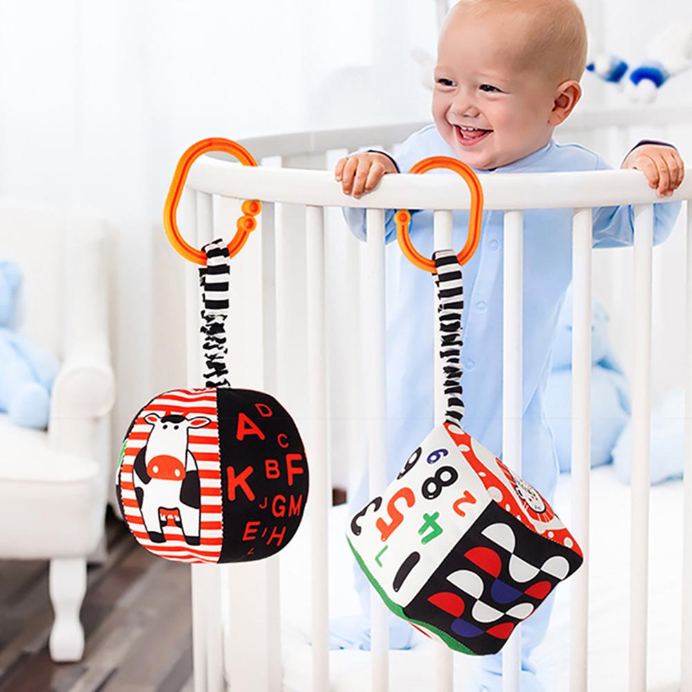 Non-Toxic Baby Newborn Crib Hanging Rattle Toys Early Development For 0-12 Months High Contrast Black And White Learning Education Toy