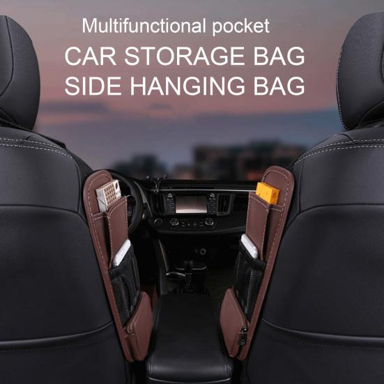 Автомобильная сумка для хранения, прочная, большая вместительность, простая в установке, автосиденье, боковое сиденье для напитков, телефон, подвесные аксессуары для интерьера