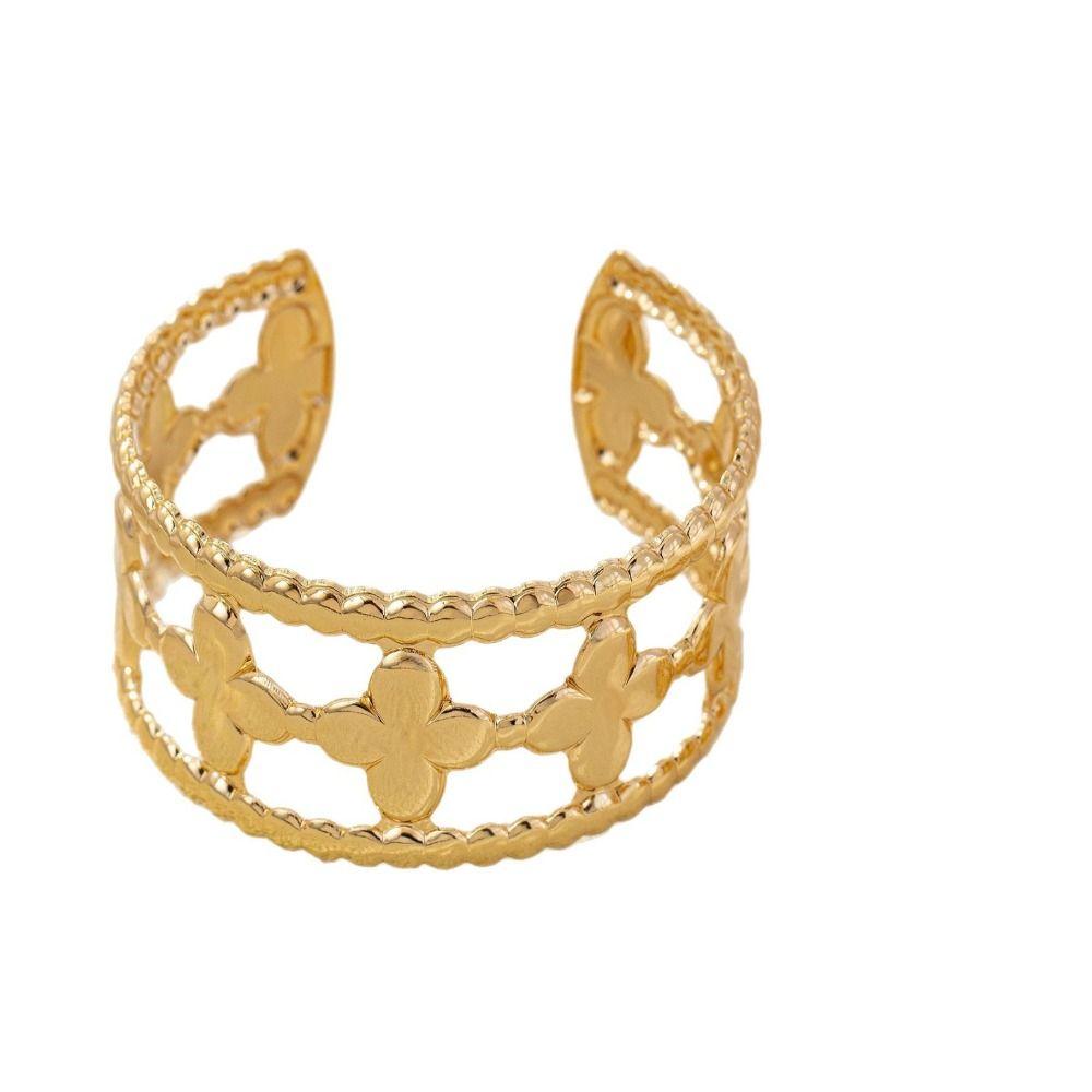 Золотой/серебряный полый браслет-цветок изысканный открытый браслет модный браслет-манжета с цветком для девочек