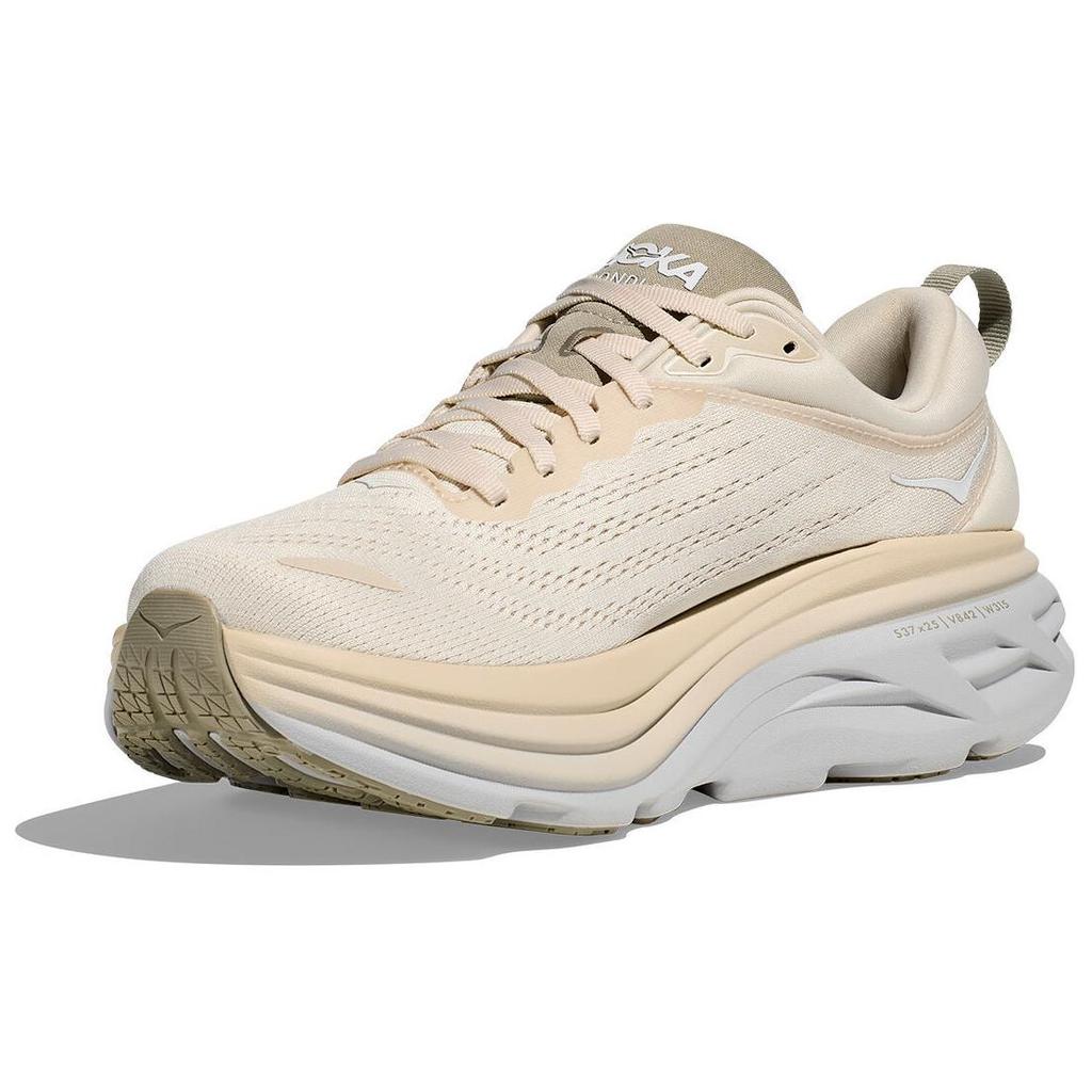 HOKA One One Bondi 8 Удобные Модные Универсальные Нескользящие Прочные Кроссовки для Бега с Низким Верхом Мужские Кроссовки Белый Синий 1127953-OKB