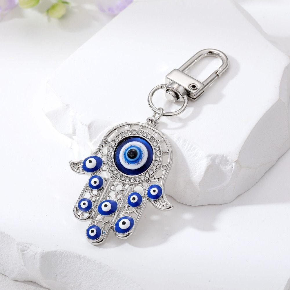 Zinc Zinc Alloy Turkish Blue Eye Pendant Korean Style Backpack Charms Mini Demon Eye Hand Keychain Gift