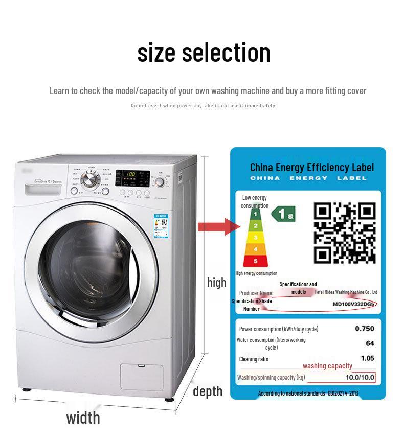 Водонепроницаемый Солнцезащитный Чехол для Стиральных Машин Автомат 10 кг