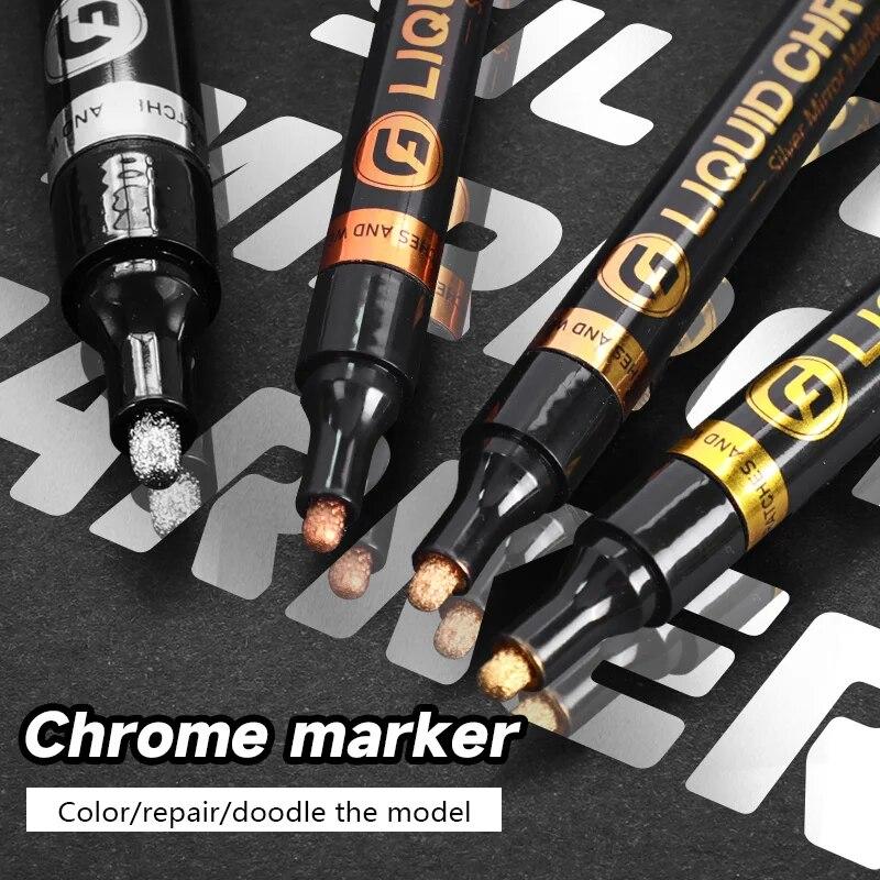 Зеркальный маркер для гальванического покрытия, светоотражающие ручки для рисования своими руками, ручной ремонт, хромированные водонепроницаемые шины, керамическая краска для подкраски, 1 мм/2 мм/3 мм
