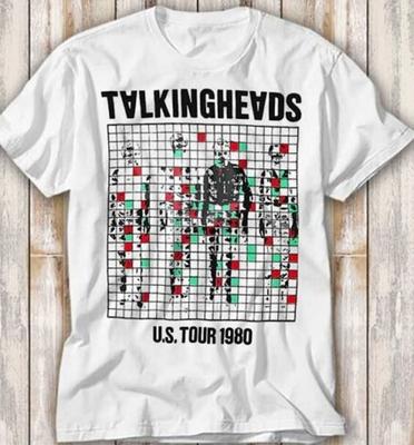 ГОРЯЧИЙ Белая футболка с принтом Talking Heads, тур по США, Хлопок, Унисекс S-5XL JJ2908 Унисекс футболка