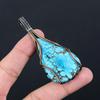 Драгоценный камень бирюза, чистая медная проволока, обернутая подвеской ручной работы, ювелирное изделие для новогоднего подарка