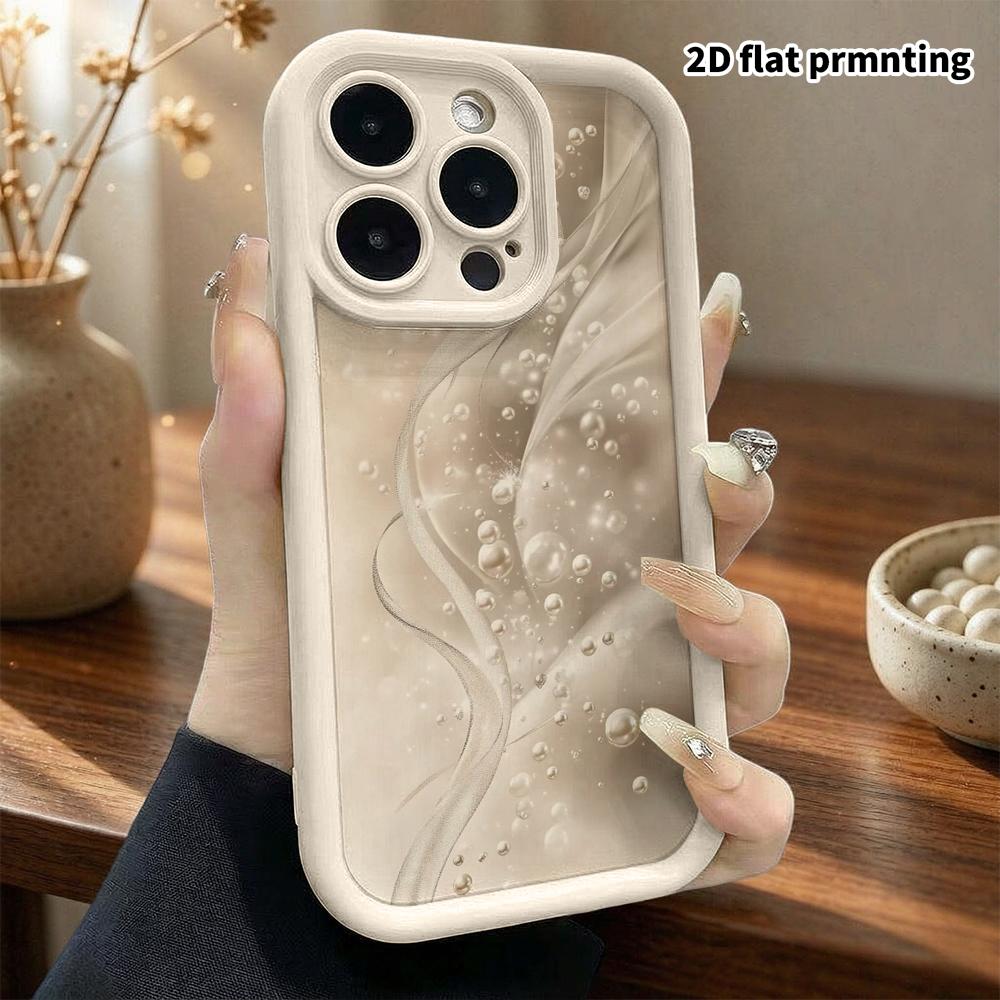 Phone case: 2D flat design suitable for iPhone 18 17 16 15 14 13 Pro step protection case, silk pearl, Christmas and Halloween gifts