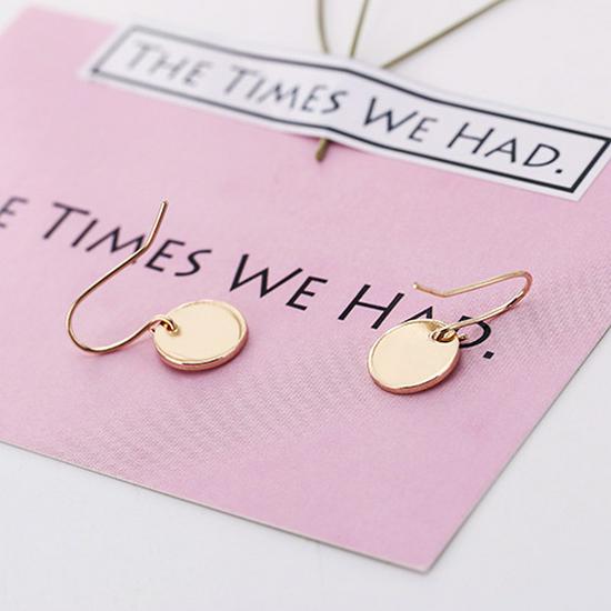 E799 Минималистичные геометрические металлические мини-дисковые круглые серьги для женщин