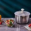 6L Salad Spinner Stainless Steel Large Vegetable Washer With PP Lid For Fruit Washer Pasta & Fries Spinner Salad Dryer