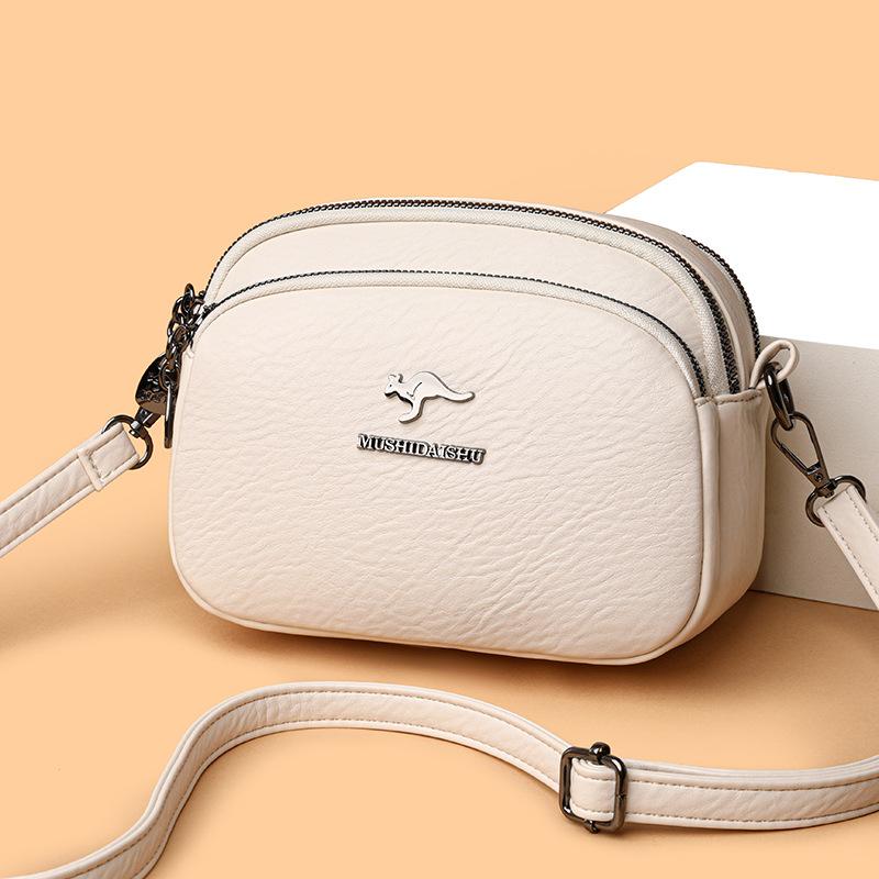 Kangaroo Bag Women's 2025 New Shoulder Bag Messenger Bag Soft Leather Women's Mobile Phone Bag Mother Bag Mother-in-law Bag