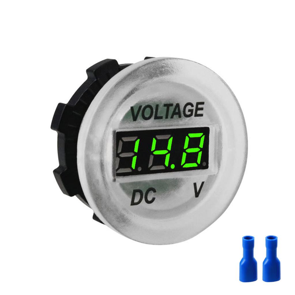 Car Mini Round Waterproof Voltmeter DC 6-35V Digital Display Voltage Meter LED Panel Digital Voltmeter Tester Display Voltmeter
