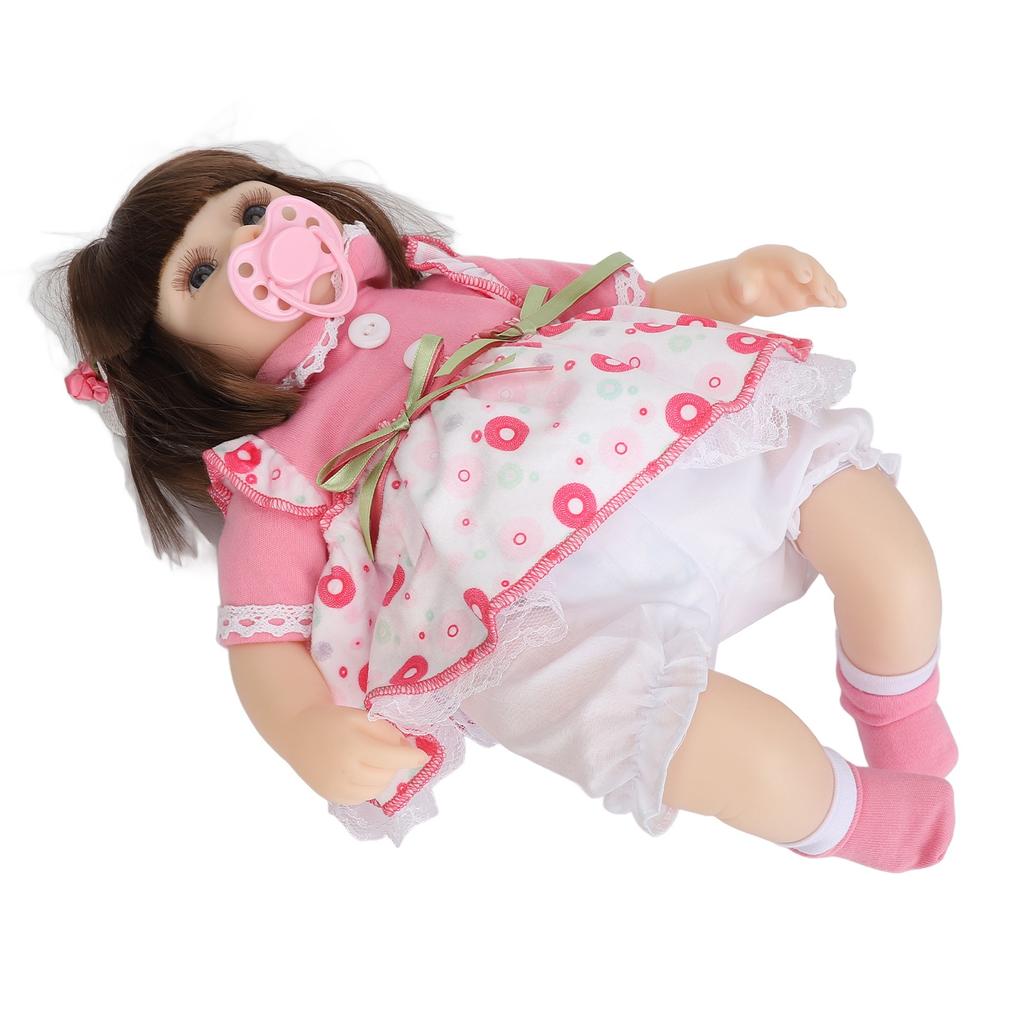 42 см кукла реборн игрушка высокая имитация гибкие суставы горошек принт платье реалистичная кукла с бантом