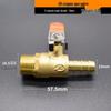 Copper/Gas Ball Valve with Hose Barb: 1/2", 3/8", 1/4" Plug, 8/10/12mm Drain Valve/Gas Nozzle.