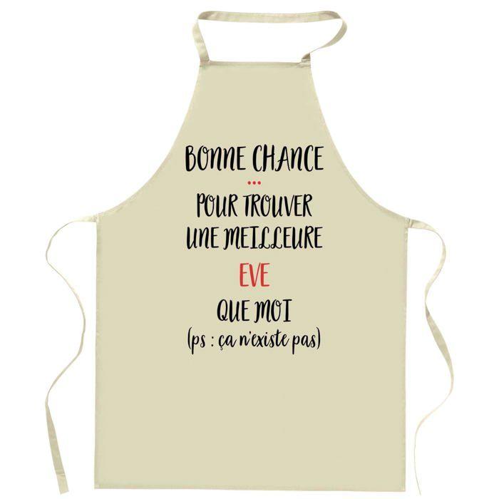 Tablier de cuisine - Eve ça n'existe pas - Coton épais - Impression française DTG - Design humour