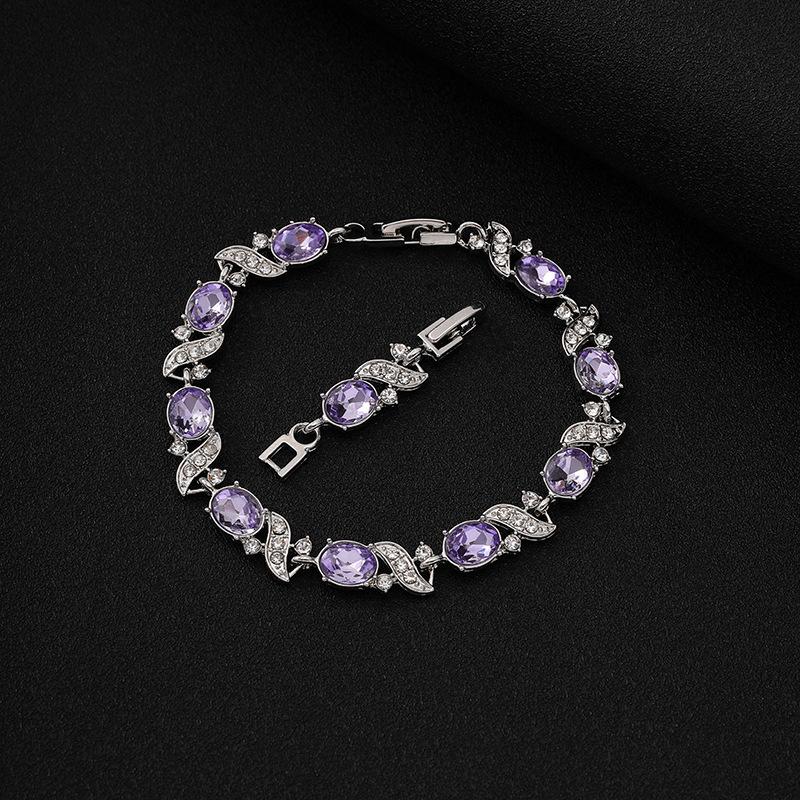 European and American cross-shaped color jewelry zircon colorful bracelet 11 colors optional women