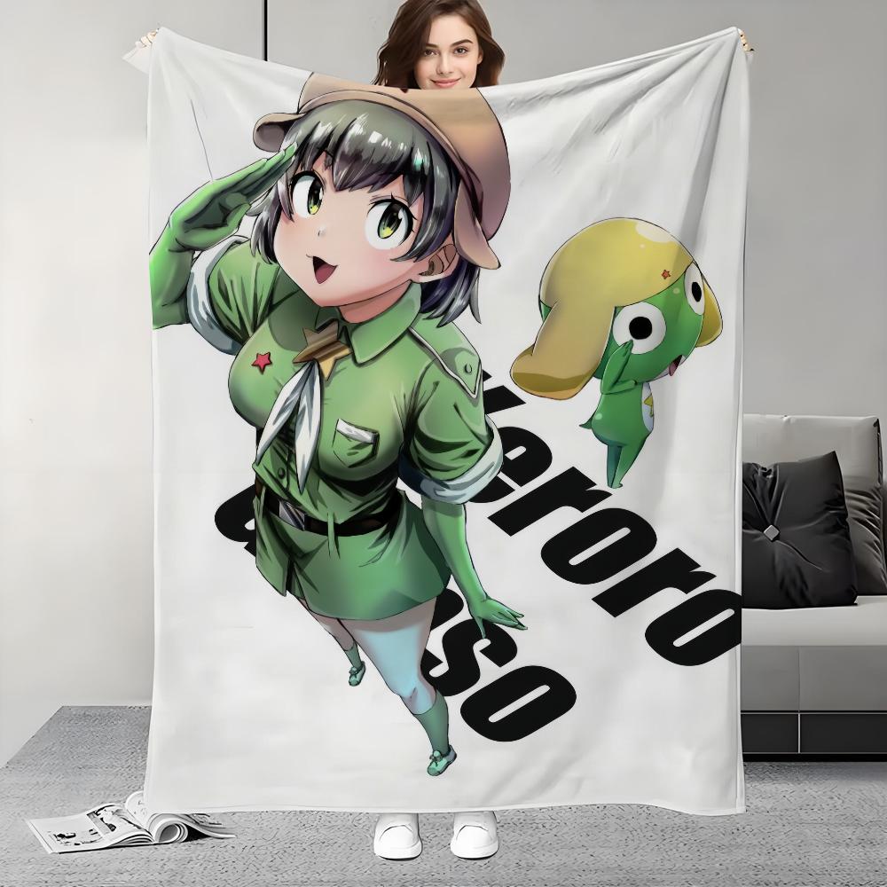 Funny Cartoon Keroro Gunsou Frog Blanket Design Lightweight For Dorms, Naps, Living Room, Office,Sofa,All-Season