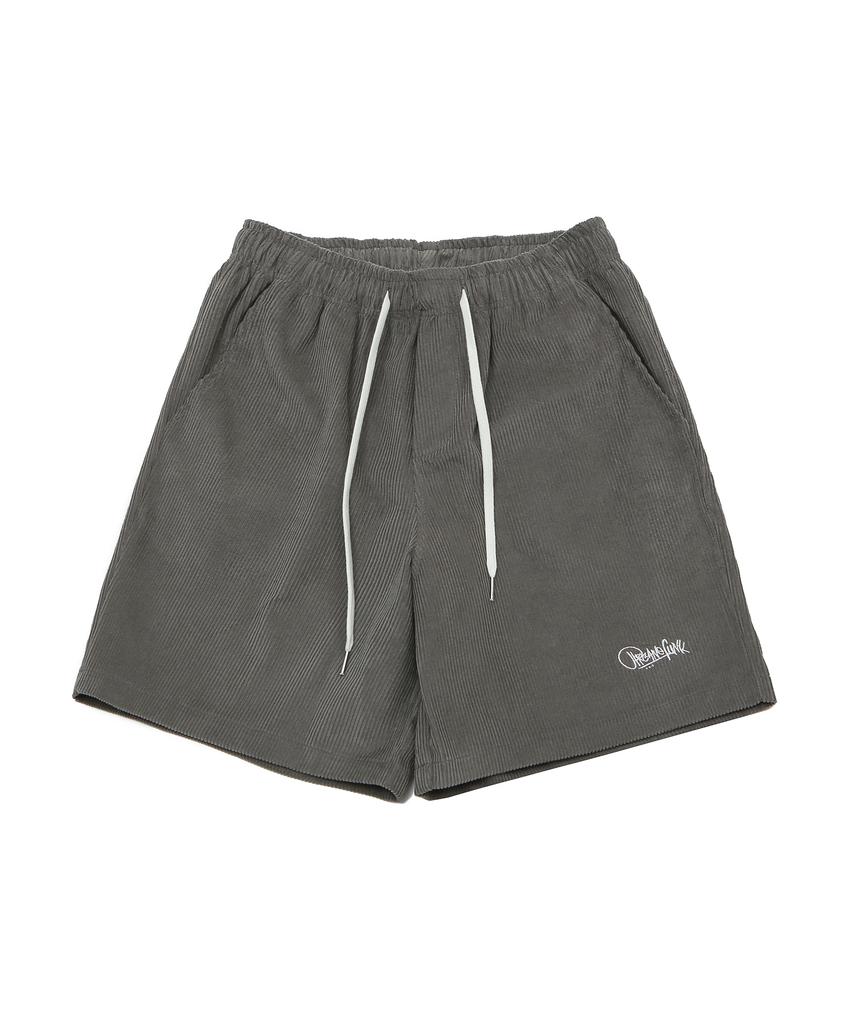 ARCANE FUNK Corduroy Logo Half Pants Mild Grey