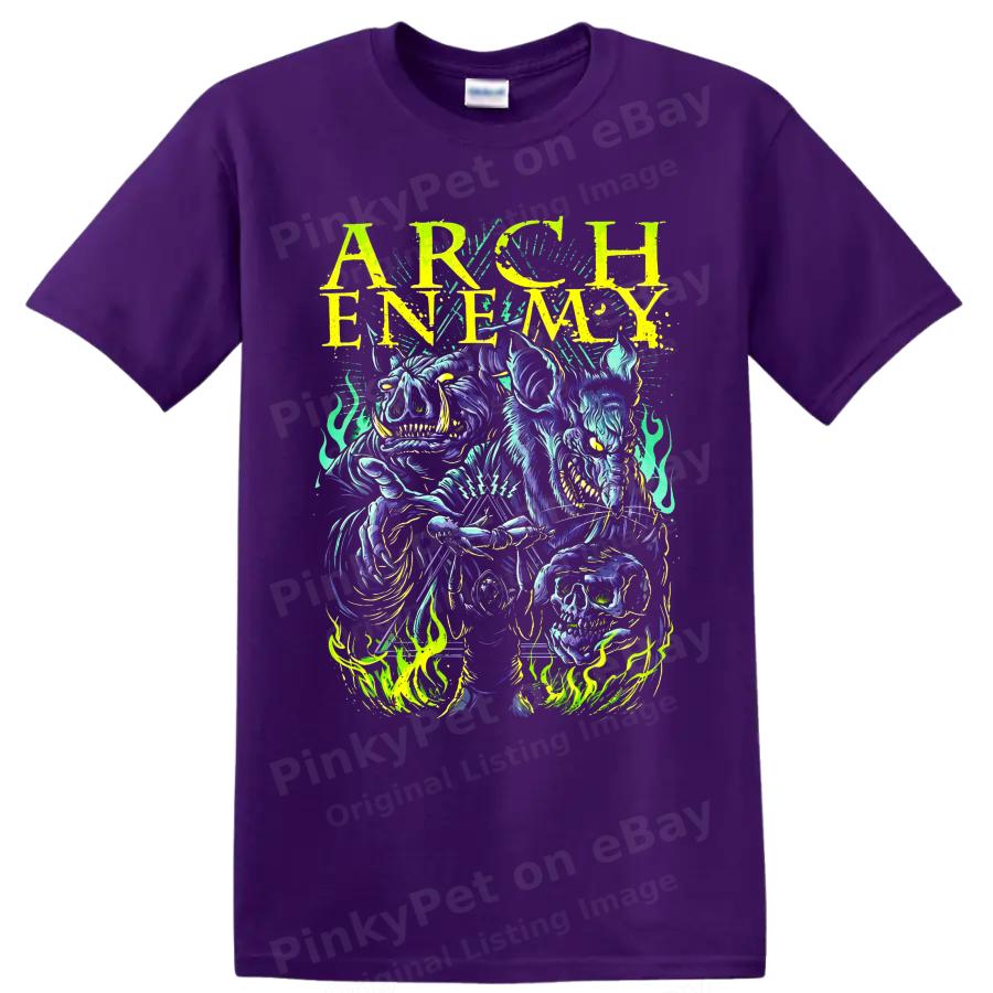 Футболка Arch Enemy Метал-группа Неоновый Череп Скелет Хоррор Графическая Футболка Подарок Искусство