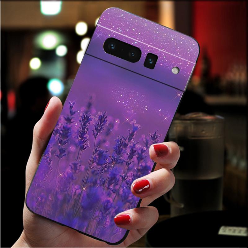 Lavender Purple Flower Phone Case For Google Pixel 8 7 Pro 7A 7 6A 6 Pro Pixel 8A 4A 3A 4 XL Pixel 5 6 4 3 3A XL