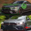 Car Front Bumper Side Spoiler Splitter Canard For Mercedes Benz C118 W118 CLA45 AMG 2019-2023 ABS Fog Lamp Grille Trim Air Blade