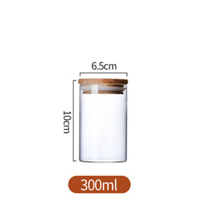 Стеклянная банка с бамбуковой крышкой, герметичная канистра, бутылки для хранения продуктов, контейнер для хранения рассыпного чая, кофейных зерен, кухонные принадлежности