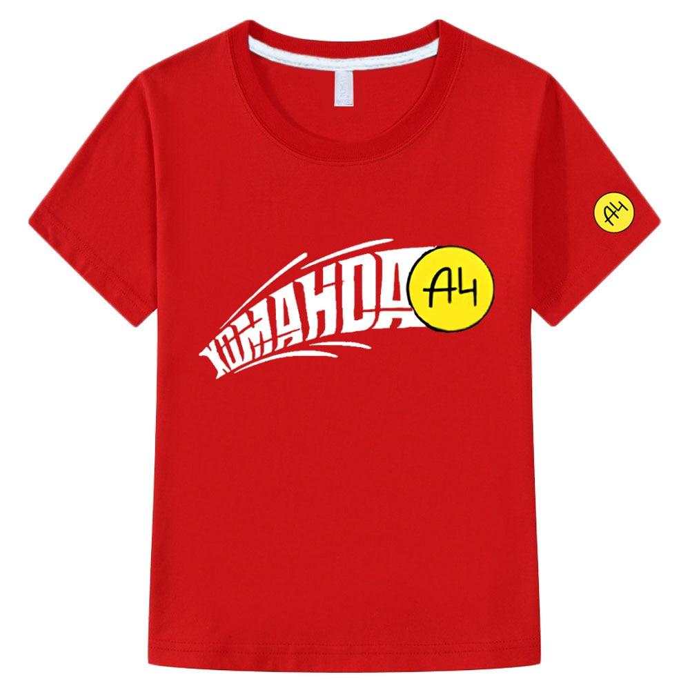 Детская футболка Merch A4 с героями мультфильмов, новая летняя футболка с короткими рукавами для мальчиков и девочек, футболка Vlad A4 с бумажным принтом, детская одежда, топы, футболки
