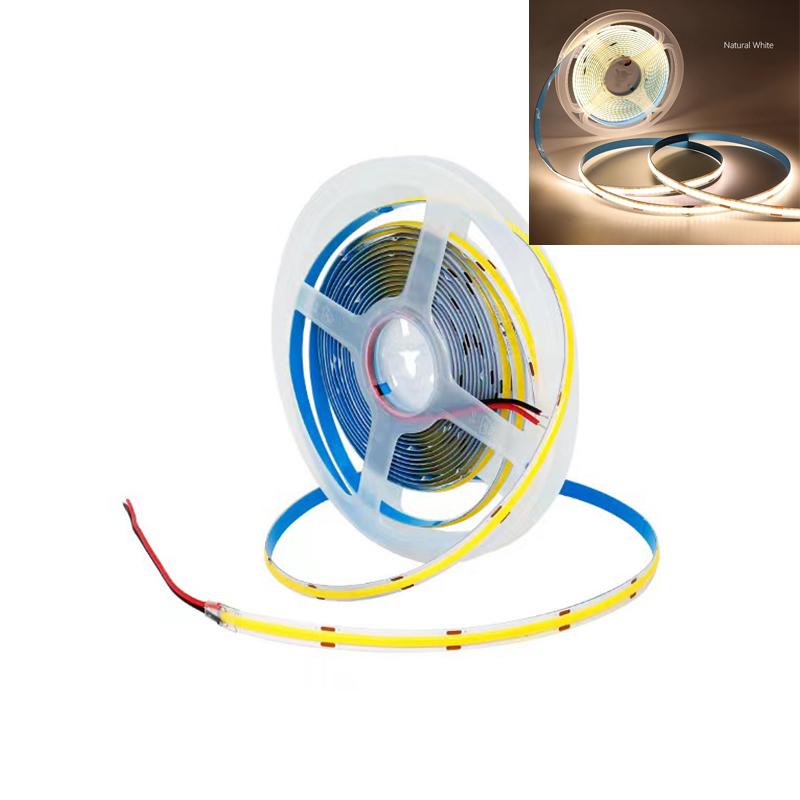 Светодиодная лента COB 12 В 24 В, 320 светодиодов/м, гибкая лента высокой плотности, 8 мм, FOB, лента, 5 м, 10 м, RA90, теплая природа, холодная белая линейная лента