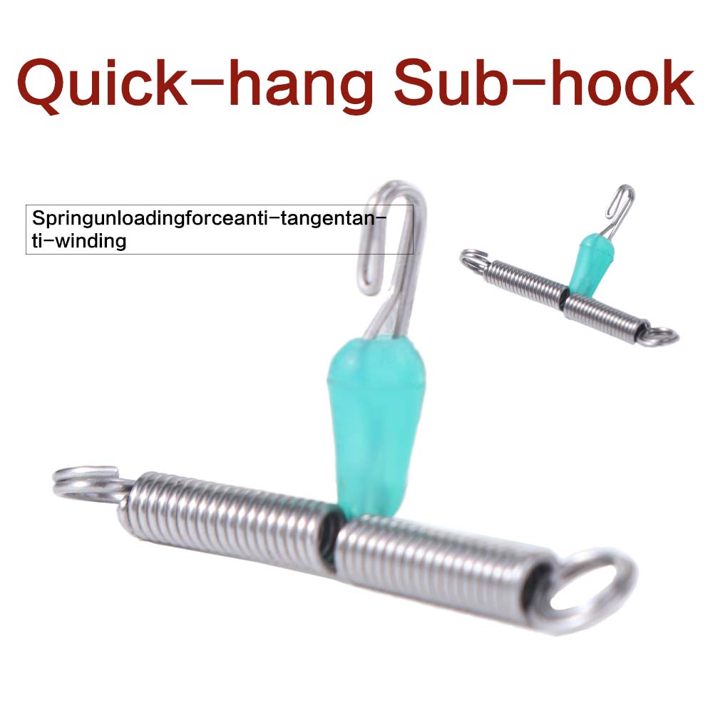 50pcs Double Hook Fishing Line Space Stainless Steel Balance Rigs Hooks Fishing Tool