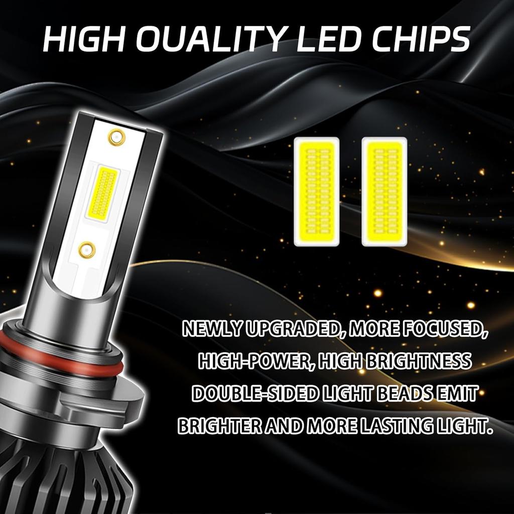 9006 Light Bulbs Compatible For 2006-2015 Toyota RAV4 Super Brightness 6000K Car Front Led Headlight With Built-In Driver, High And Low Beam Fog