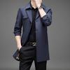 Мужское пальто Весна и осень новый повседневный пиджак с лацканами большой размер пожилой средней длины тренчкот деловая мужская одежда