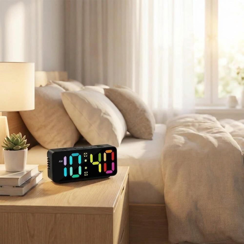 RGB Display Table Clock Multi-functional Digital Alarm Clock Clock Desktop Alarm Clock Table