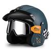 3C Vintage 3/4 Half Helmet Electric Motorcycle Summer Pedal Cruise Locomotive Leather Helmet Men and Women