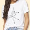 Новая мода ручная роспись балета балерина печати Для женщин Harajuku с короткими рукавами летняя повседневная женская футболка с круглым вырезом тканевая футболка