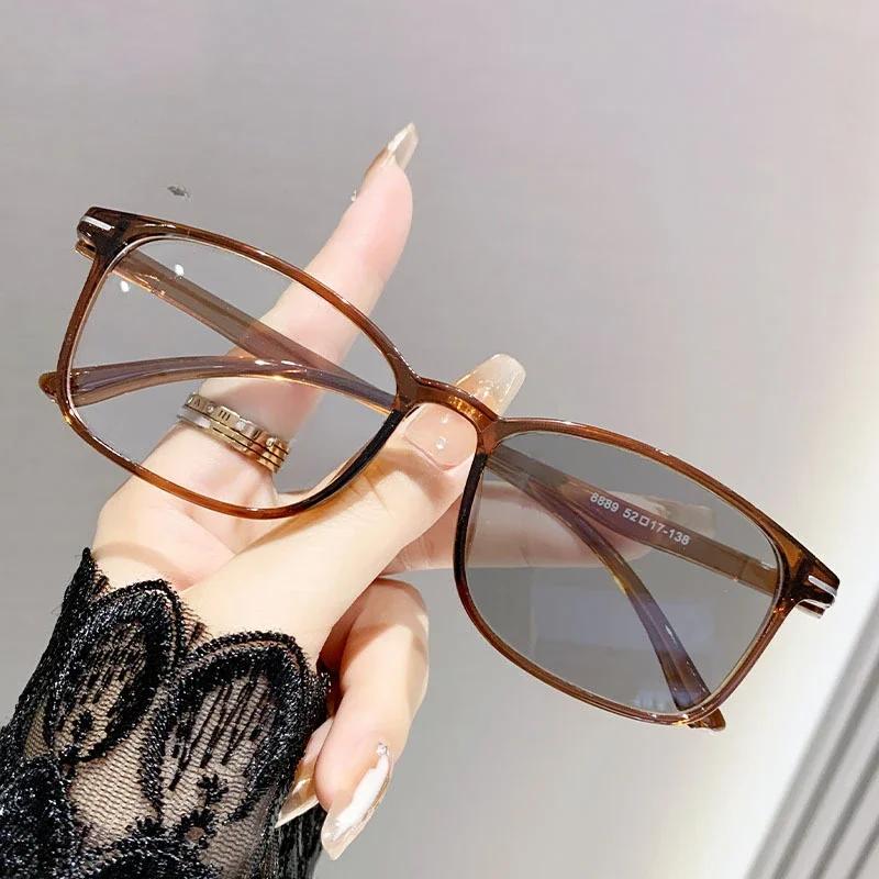 Fashionable Photochromic Myopia Glasses Retro Ultra Light Anti Blue Light Glasses Optical Prescription Eyeglasses 0 To -4.0