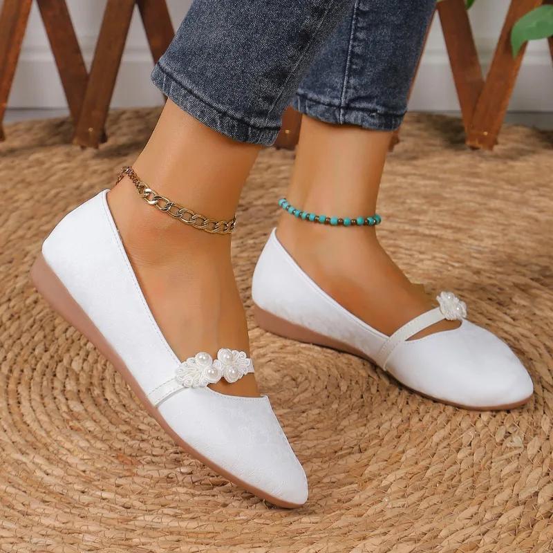 2024 New Fashion Solid Color Pointed Toe Flat Women's Shoes Shallow Mouth Slip-on Versatile and Comfortable Women's Shoes