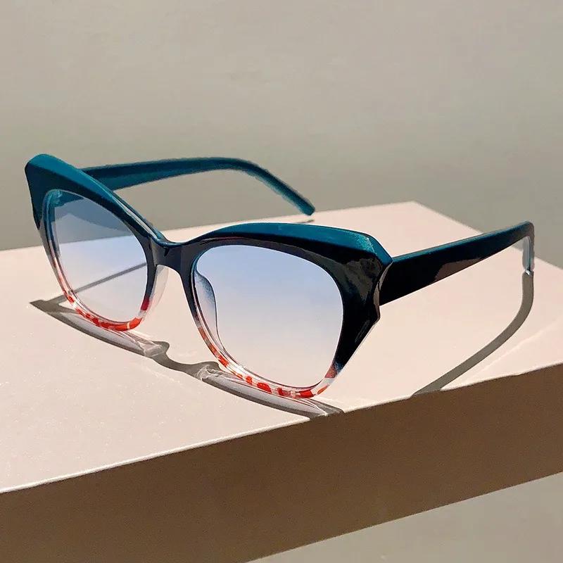 Женские солнцезащитные очки «Кошачий глаз» Леопардовый градиент Винтажный модный дизайн Ретро Женские дорожные очки Женский солнцезащитный козырек