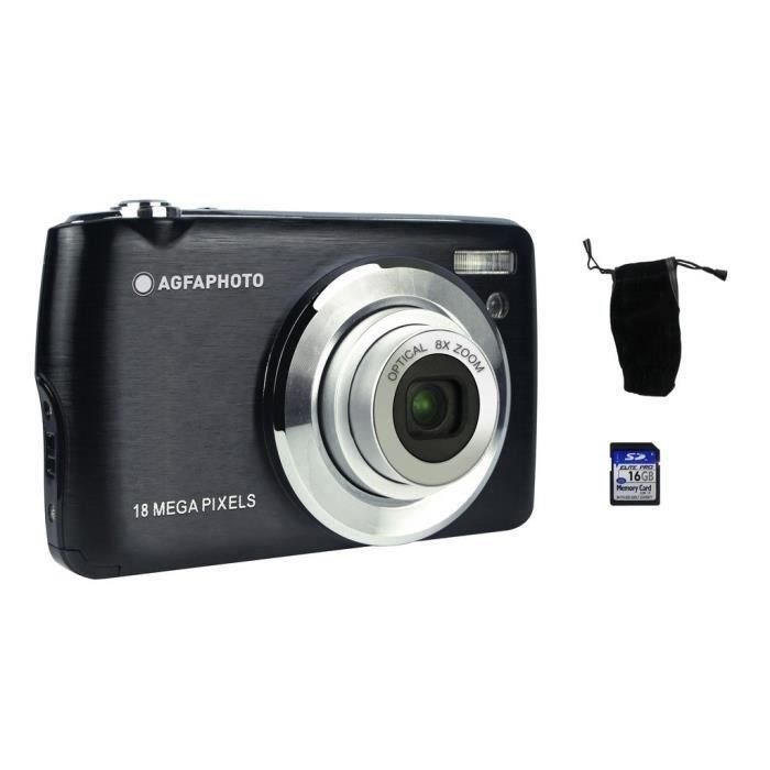 AGFA PHOTO - Appareil Photo Numérique Compact Cam DC8200 - Noir - Etui + Carte SD 16GB