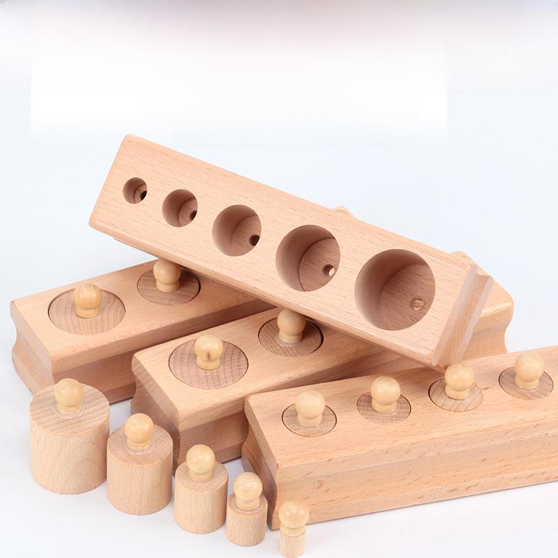 Монтессори деревянные цилиндрические гнезда развивающие игрушки для раннего детства и детского сада