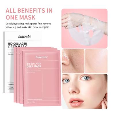 Bio-Collagen Real Deep Mask Дополнение коллагеновая увлажняющая ночная гидрогелевая маска Улучшение эластичности Сужение пор Укрепление