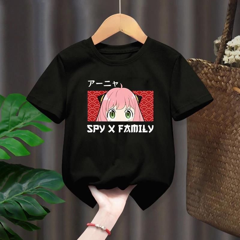 Футболка Spy X Family с графическим принтом в виде мультфильма и японского аниме Футболка Harajuku Модная повседневная футболка с коротким рукавом большого размера унисекс