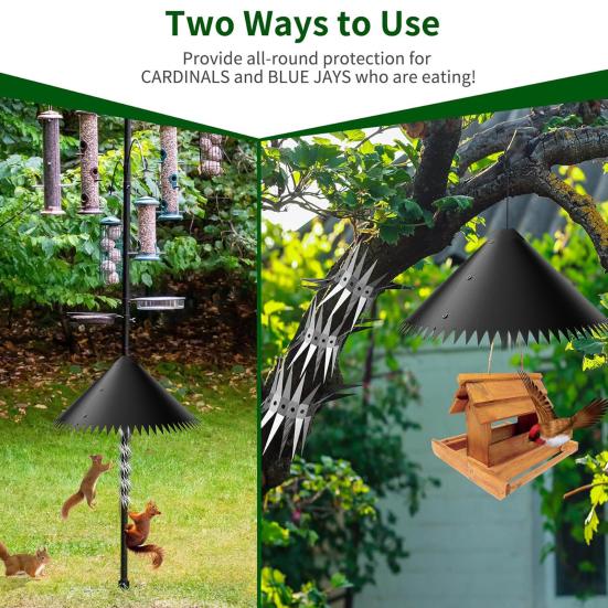 Дефлектор для кормушки для птиц Прочный Погодоустойчивый Вращающийся Дизайн Простая Установка Наружное Крепление на Столб Белка