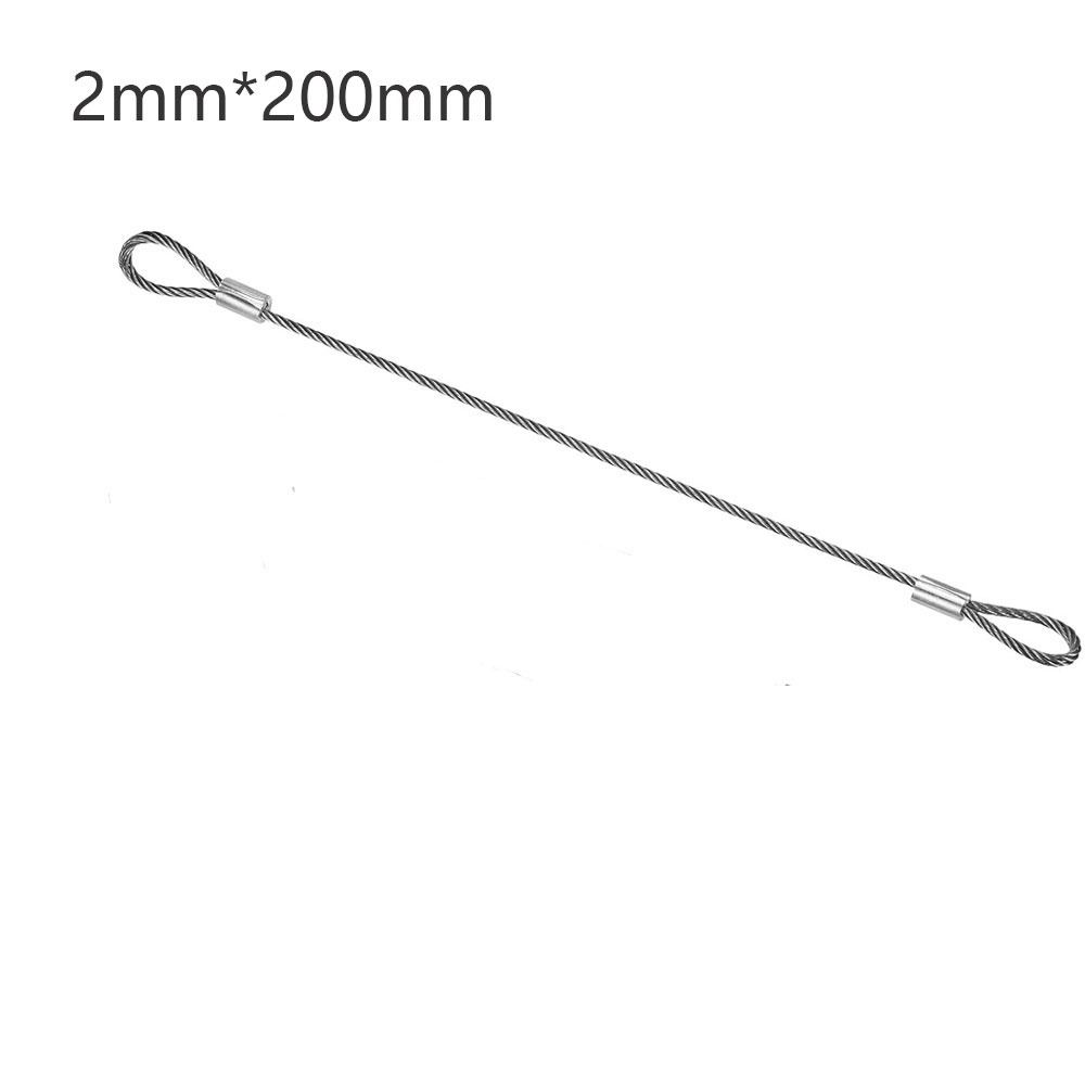 20смx2мм Страховочный трос Серебристый Защита от отсоединения Веревка Безопасная Двойная петля Ежедневно