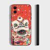 Lion Dance Phone Case For IPhone 17 Air 16 15 14 13 Pro Max 11 12 Black Silicone Cover