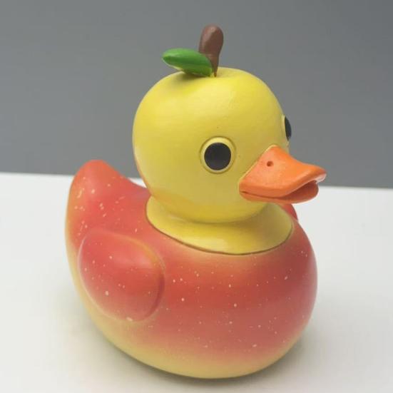 Fruit Duck Figurine Peach Pineapple Grape Strawberry Banana Resin Statue