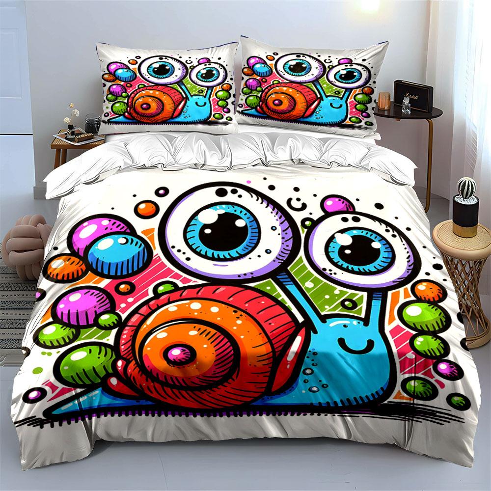 "Whimsical Snail Wonderland" Bedding sets Duvet covers Pillowcases(1* Duvet Cover 2* Pillowcases without duvet insert)