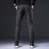 Осенне-зимние новые повседневные брюки с начесом, мужские хлопковые брюки, деловые прямые брюки, тонкие корейские мужские брюки